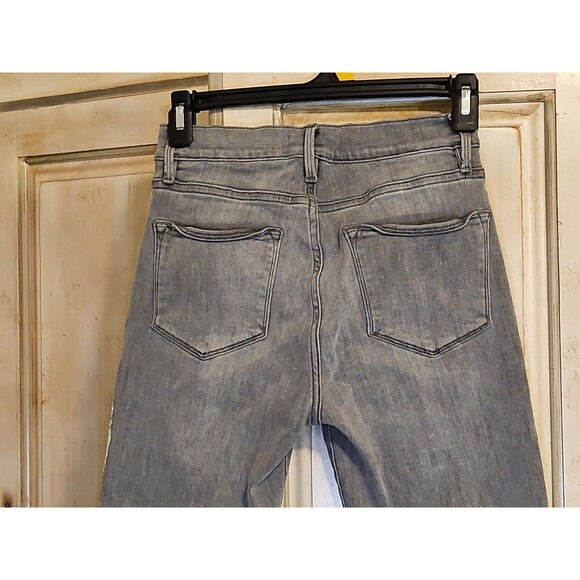 Frame Le High Straight Field Foil Tux Gray Womens Ankle Jeans Sz 25 - Picture 5 of 16